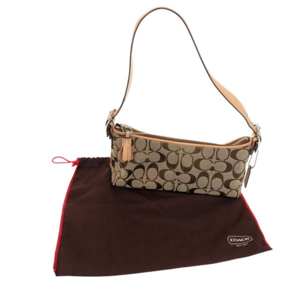 Coach Signature 8K01 canvas/leather beige shoulder bag